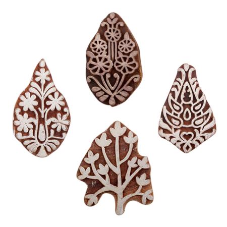 Set of 4 Piece New Mix Wooden Printing Blocks